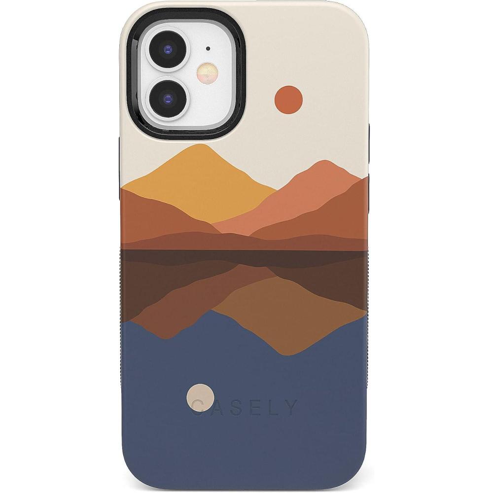 imageCasely iPhone 12 Mini Case  Dark Fantasy  Contrast Floral  Bold Protective Design  Compatible with MagSafeOpposites Attract  Day  Night Mountains