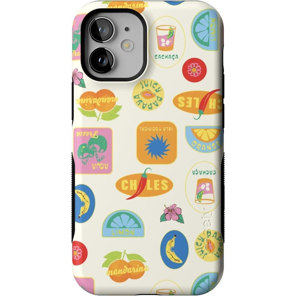 imageCasely iPhone 12 Mini Case  Dark Fantasy  Contrast Floral  Bold Protective Design  Compatible with MagSafeStuck in Paradise  Dippin Daisys Tropical Vaca