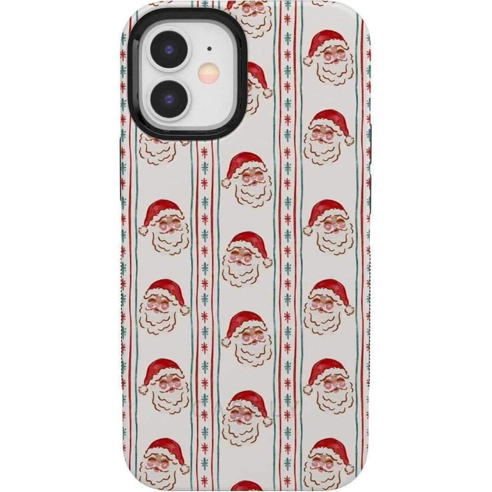 imageCasely iPhone 12 Mini Case  Jolly St Nick  Retro Claus  Bold Protective Design  MagSafe Compatible Design