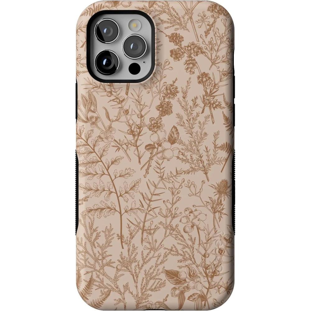 imageCasely iPhone 1212 Pro Case  Be Mine  Tiny Hearts  Bold Protective Design  Compatible with MagSafeBeige Garden  Neutral Floral