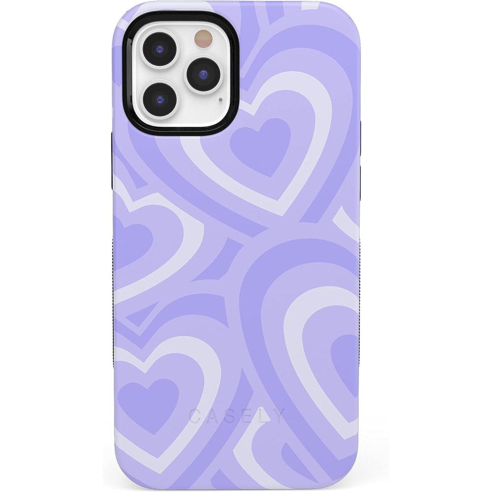 imageCasely iPhone 1212 Pro Case  Be Mine  Tiny Hearts  Bold Protective Design  Compatible with MagSafeLove Song  Lavender Heart