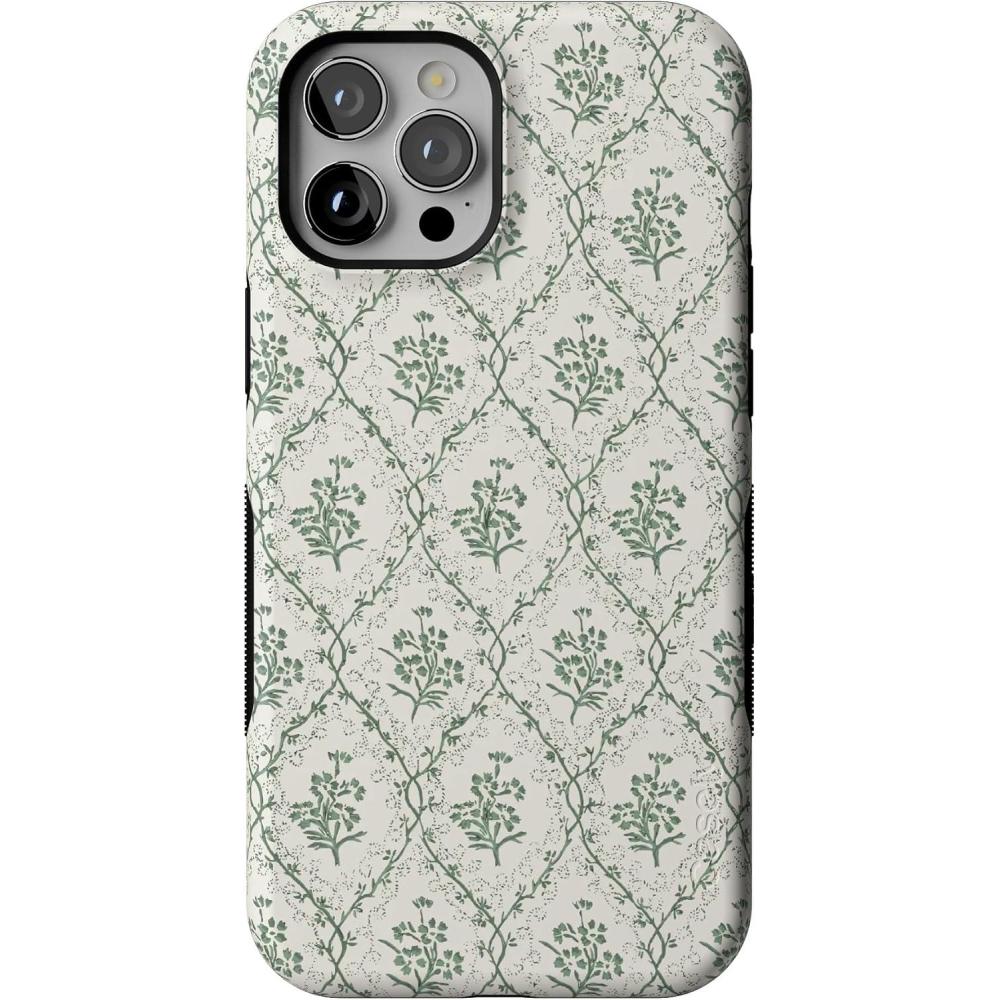 imageCasely iPhone 1212 Pro Case  Be Mine  Tiny Hearts  Bold Protective Design  Compatible with MagSafeSage Tapestry  Floral Vines