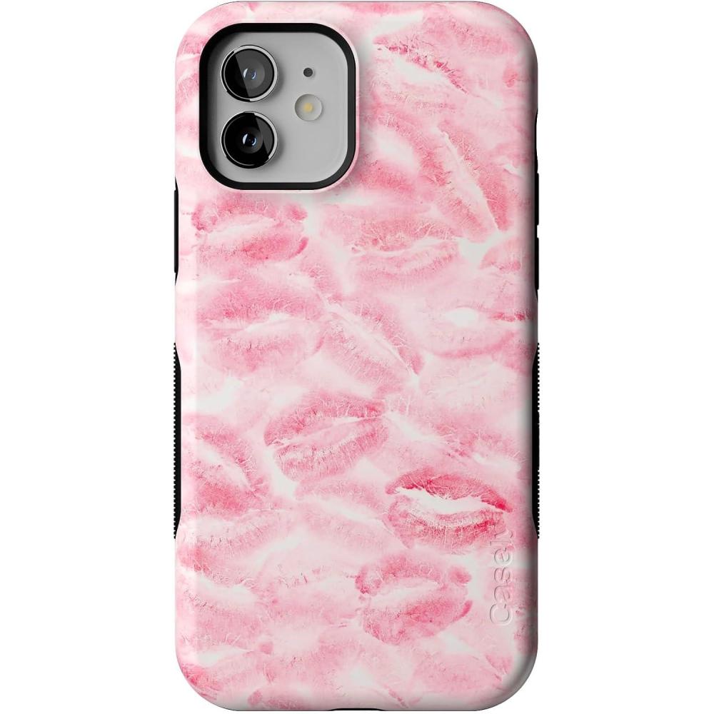 imageCasely iPhone 1212 Pro Case  Be Mine  Tiny Hearts  Bold Protective Design  Compatible with MagSafeSealed with a Kiss  Pink Lipstick