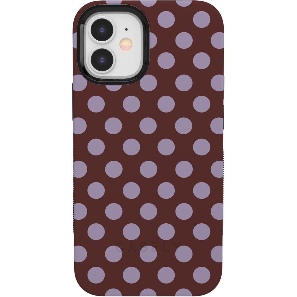 imageCasely iPhone 1212 Pro Case  Be Mine  Tiny Hearts  Bold Protective Design  Compatible with MagSafeSpotted in SoHo  Burgundy Polka Dot