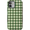 imageCasely iPhone 12 Mini Case  Checked Twice  Green Plaid  Bold Protective Design  MagSafe Compatible Design
