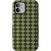 imageCasely iPhone 12 Mini Case  Harlequin Wicked Diamond  Black and Green  Bold Protective Design  MagSafe Compatible Design