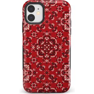 Casely iPhone 11 Case | Shell Shocked | Tortoise Print | Bold Protective Design(I’m with the Band | Red Bandana)