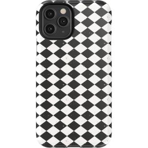 Casely iPhone 11 Pro Case | Harlequin Salem Diamond | Black and White | Essential Slim Dual-Layer Protective Design