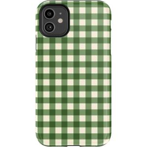 Casely iPhone 11 Pro Max Case | Built Too Sweet | Frosted Village | Essential Slim Dual-Layer Protective Design(Checked Twice | Green Plaid)