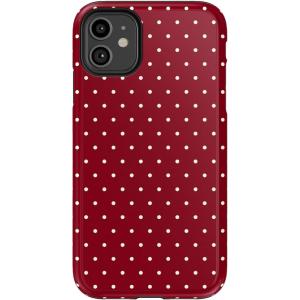 Casely iPhone 11 Pro Max Case | Gingerbread Lane | Holiday Sweets | Essential Slim Dual-Layer Protective Design(On the Dot | Maroon Polka Dot)