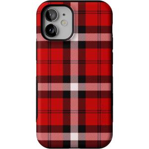 Casely iPhone 12 Mini Case | As if! | Red Plaid | Bold Protective Design | MagSafe Compatible Design