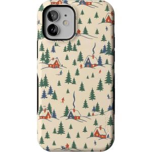 Casely iPhone 12 Mini Case | Chalet All Day | Winter Village | Bold Protective Design | MagSafe Compatible Design