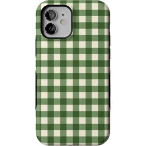 Casely iPhone 12 Mini Case | Checked Twice | Green Plaid | Bold Protective Design | MagSafe Compatible Design