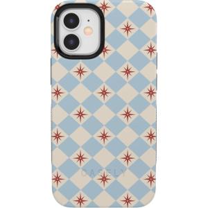 Casely iPhone 12 Mini Case | Dark Fantasy | Contrast Floral | Bold Protective Design | Compatible with MagSafe(Chelsea Checker | Starlight Tiles)