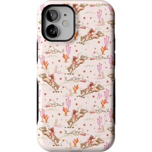Casely iPhone 12 Mini Case | Dark Fantasy | Contrast Floral | Bold Protective Design | Compatible with MagSafe(Cowgirl Canyon | FashionPass x Casely)