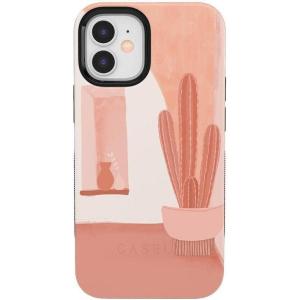 Casely iPhone 12 Mini Case | Dark Fantasy | Contrast Floral | Bold Protective Design | Compatible with MagSafe(Desert Daze | Peachy Cactus)