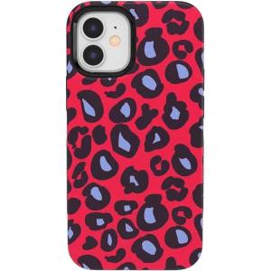 Casely iPhone 12 Mini Case | Dark Fantasy | Contrast Floral | Bold Protective Design | Compatible with MagSafe(Into the Wild | Red & Blue Leopard Print)