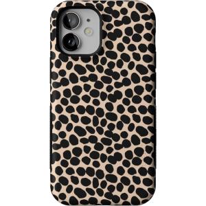 Casely iPhone 12 Mini Case | Dark Fantasy | Contrast Floral | Bold Protective Design | Compatible with MagSafe(Lost in Spots | Cheetah Print)