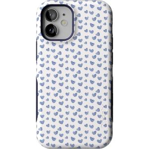 Casely iPhone 12 Mini Case | Dark Fantasy | Contrast Floral | Bold Protective Design | Compatible with MagSafe(Lovebug | Blue Hearts)