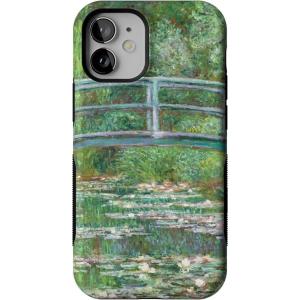 Casely iPhone 12 Mini Case | Dark Fantasy | Contrast Floral | Bold Protective Design | Compatible with MagSafe(Monet’s Bridge | The Met Museum)