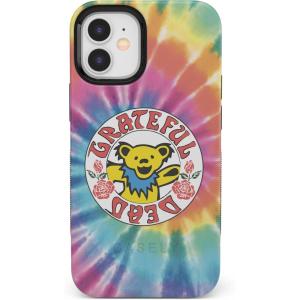 Casely iPhone 12 Mini Case | Dark Fantasy | Contrast Floral | Bold Protective Design | Compatible with MagSafe(On Tour | Grateful Dead Tie Dye Sticker)