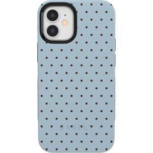Casely iPhone 12 Mini Case | Dark Fantasy | Contrast Floral | Bold Protective Design | Compatible with MagSafe(On the Dot | Blue Polka Dot)