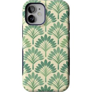 Casely iPhone 12 Mini Case | Dark Fantasy | Contrast Floral | Bold Protective Design | Compatible with MagSafe(Palm Beach | Palm Royale)