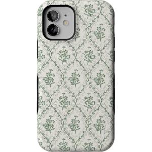 Casely iPhone 12 Mini Case | Dark Fantasy | Contrast Floral | Bold Protective Design | Compatible with MagSafe(Sage Tapestry | Floral Vines)