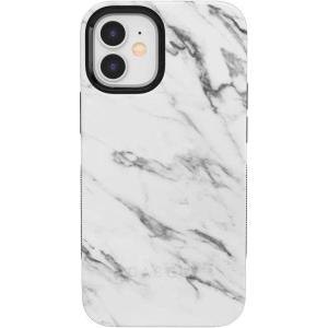 Casely iPhone 12 Mini Case | Dark Fantasy | Contrast Floral | Bold Protective Design | Compatible with MagSafe(Take Me for Granite | White Marble)