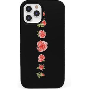 Casely iPhone 12/12 Pro Case | Be Mine | Tiny Hearts | Bold Protective Design | Compatible with MagSafe(Accept the Rose | Blooming Red Rose Floral)