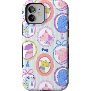 Casely iPhone 12/12 Pro Case | Be Mine | Tiny Hearts | Bold Protective Design | Compatible with MagSafe(Chateau Pups | French Dog)