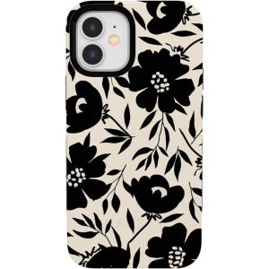 Casely iPhone 12/12 Pro Case | Be Mine | Tiny Hearts | Bold Protective Design | Compatible with MagSafe(Dark Fantasy | Contrast Floral)