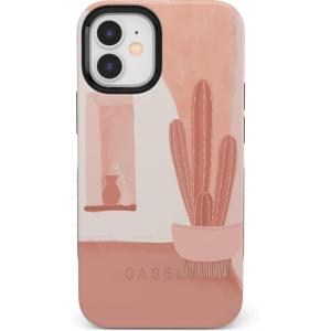 Casely iPhone 12/12 Pro Case | Be Mine | Tiny Hearts | Bold Protective Design | Compatible with MagSafe(Desert Daze | Peachy Cactus)
