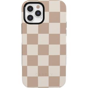 Casely iPhone 12/12 Pro Case | Be Mine | Tiny Hearts | Bold Protective Design | Compatible with MagSafe(Fit Check | Neutral Checkerboard)