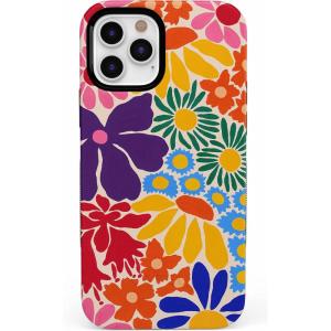 Casely iPhone 12/12 Pro Case | Be Mine | Tiny Hearts | Bold Protective Design | Compatible with MagSafe(Flower Patch | Multi-Color Floral)