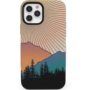 Casely iPhone 12/12 Pro Case | Be Mine | Tiny Hearts | Bold Protective Design | Compatible with MagSafe(Golden Hour | Mountain Sunset)