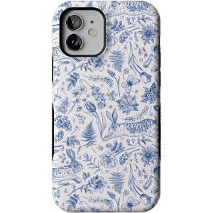 Casely iPhone 12/12 Pro Case | Be Mine | Tiny Hearts | Bold Protective Design | Compatible with MagSafe(Hop & Bloom | Bunny Toile)