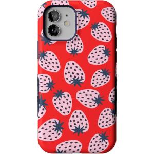 Casely iPhone 12/12 Pro Case | Be Mine | Tiny Hearts | Bold Protective Design | Compatible with MagSafe(I’d Pick You | Red Strawberry)