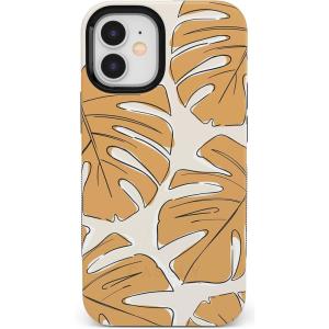 Casely iPhone 12/12 Pro Case | Be Mine | Tiny Hearts | Bold Protective Design | Compatible with MagSafe(Island Time | Tropical Leaves Floral)