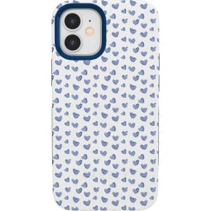 Casely iPhone 12/12 Pro Case | Be Mine | Tiny Hearts | Bold Protective Design | Compatible with MagSafe(Lovebug | Blue Hearts)