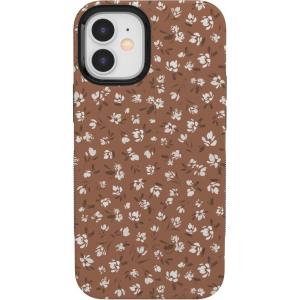 Casely iPhone 12/12 Pro Case | Be Mine | Tiny Hearts | Bold Protective Design | Compatible with MagSafe(Mocha Meadow | Tiny Flowers)