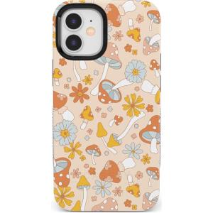 Casely iPhone 12/12 Pro Case | Be Mine | Tiny Hearts | Bold Protective Design | Compatible with MagSafe(Mushroom Magic | Retro Floral)