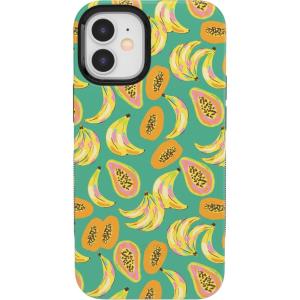 Casely iPhone 12/12 Pro Case | Be Mine | Tiny Hearts | Bold Protective Design | Compatible with MagSafe(Papaya Palms | Dippin’ Daisy’s Tropical Vacation)