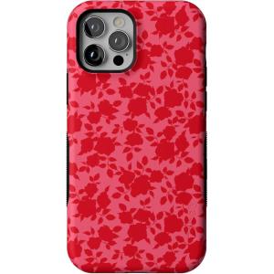 Casely iPhone 12/12 Pro Case | Be Mine | Tiny Hearts | Bold Protective Design | Compatible with MagSafe(Rose Garden | Red Aesthetic)