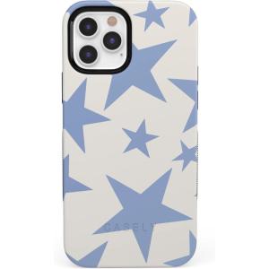 Casely iPhone 12/12 Pro Case | Be Mine | Tiny Hearts | Bold Protective Design | Compatible with MagSafe(Stars Align | Blue & White Stars)
