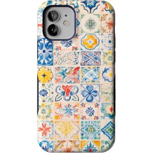 Casely iPhone 12/12 Pro Case | Be Mine | Tiny Hearts | Bold Protective Design | Compatible with MagSafe(Tuscan Tiles | Dolce Vita)