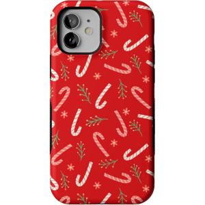 Casely iPhone 12/12 Pro Case | Peppermint Kiss | Candy Cane | Bold Protective Design | MagSafe Compatible Design