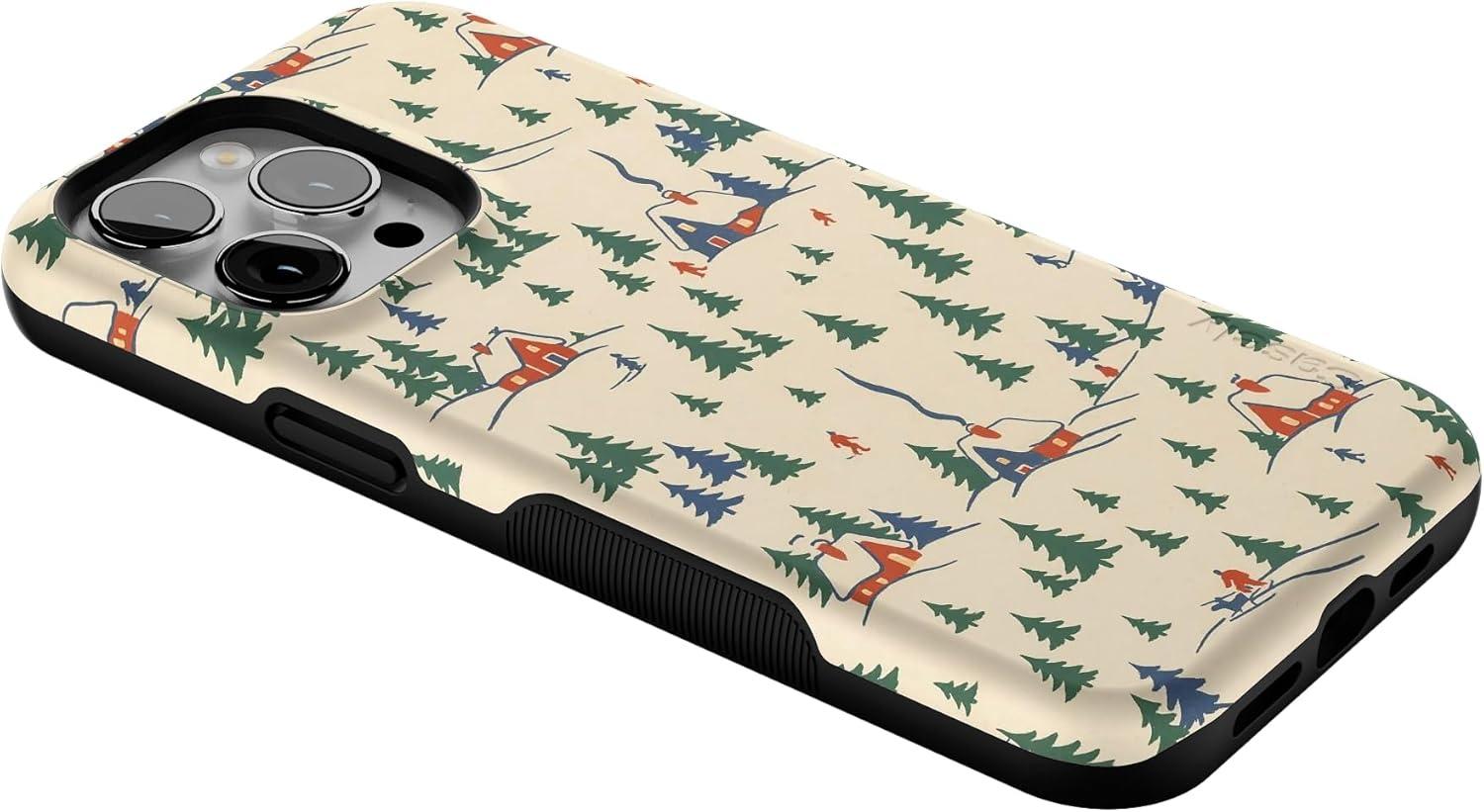 imageCasely iPhone 13 Pro Max Case Chalet All Day Winter Village Bold Protective Design MagSafe Compatible Design