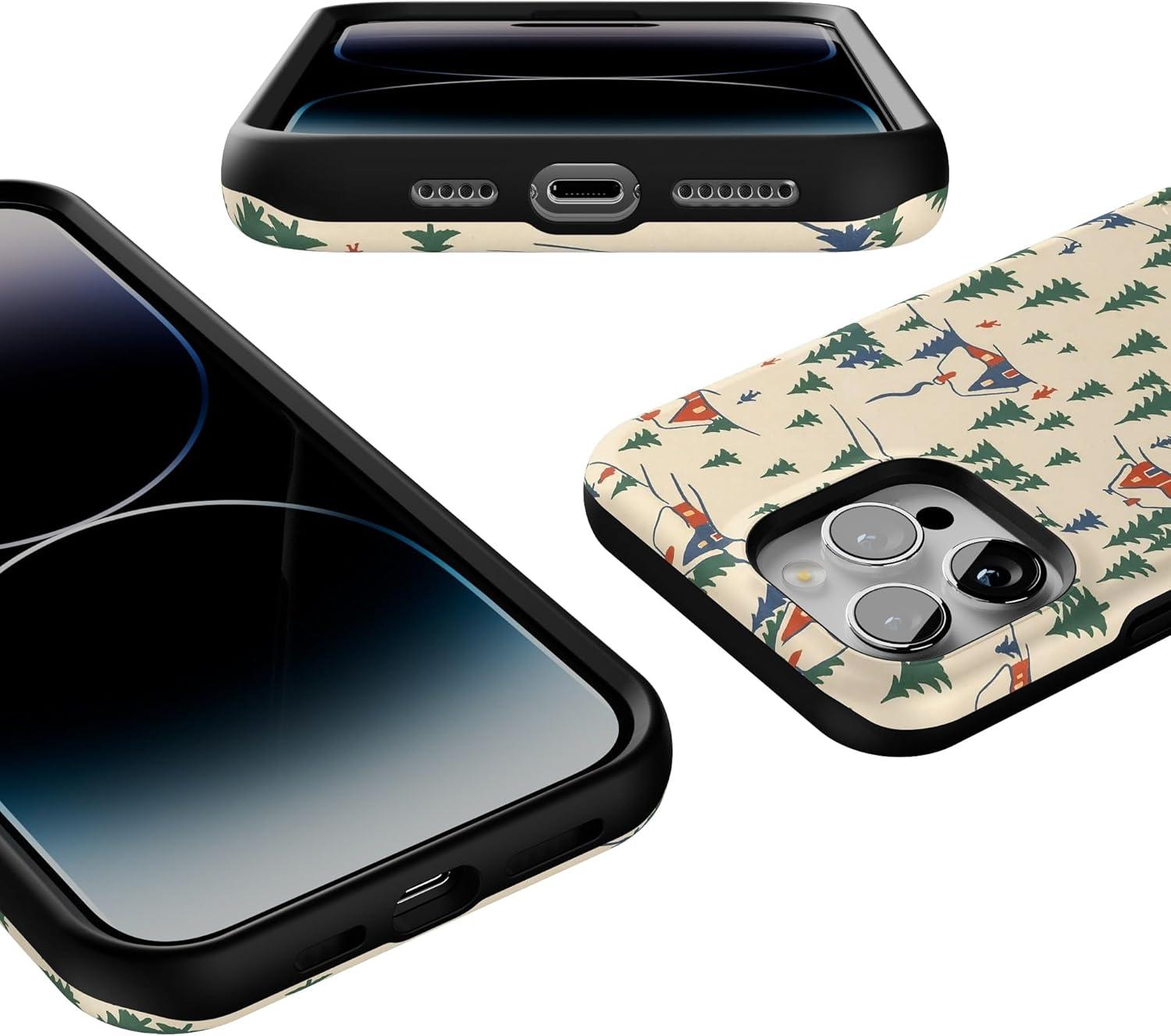 imageCasely iPhone 13 Pro Max Case Chalet All Day Winter Village Bold Protective Design MagSafe Compatible Design