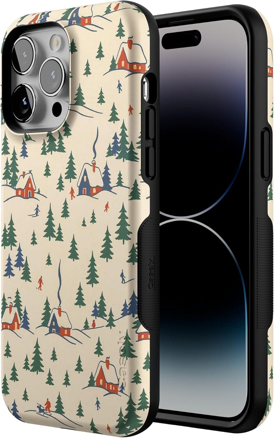 imageCasely iPhone 13 Pro Max Case Chalet All Day Winter Village Bold Protective Design MagSafe Compatible Design